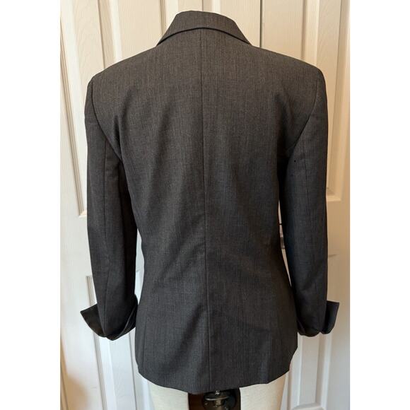 Escada Women’s Blazer Sz 38 (US 8) Gray 100% Wool Career Office Staple FLAW READ - Picture 3 of 16